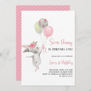 Some Bunny is Turning One Birthday Invitation