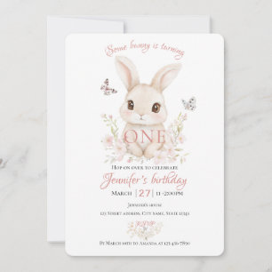 Some Bunny is Turning One Birthday Invitation
