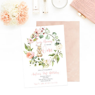 Some Bunny is Turning one Birthday Invitation