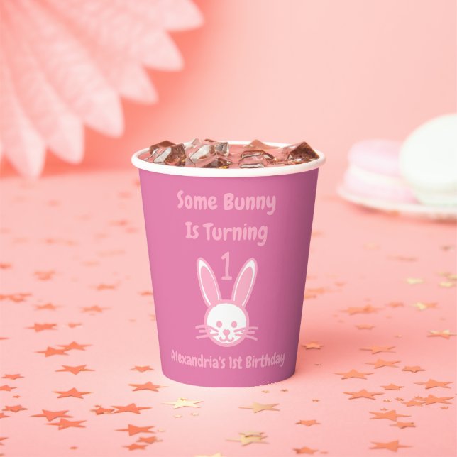 Some Bunny Is Turning One Birthday Paper Cups (Insitu)
