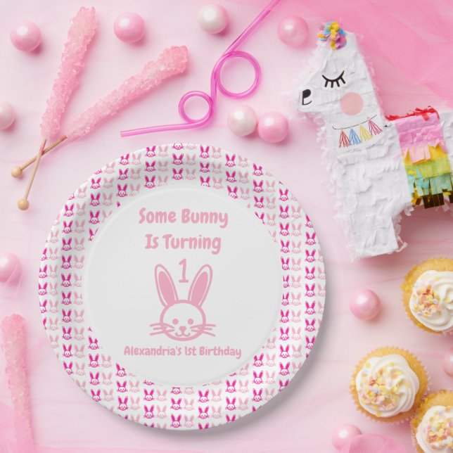 Some Bunny Is Turning One Birthday Paper Plate (Party)