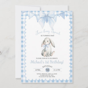 Some bunny is turning One, boy birthday, Any Age. Invitation
