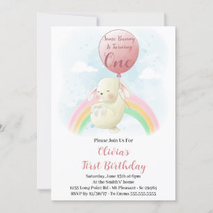 Some Bunny Is Turning One Bunny 1st Birthday Invitation