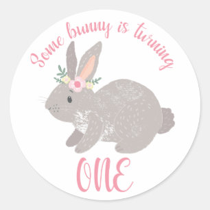 Some Bunny is turning One! Classic Round Sticker