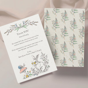 Some BUNNY is turning ONE cottagecore birthday Thank You Card