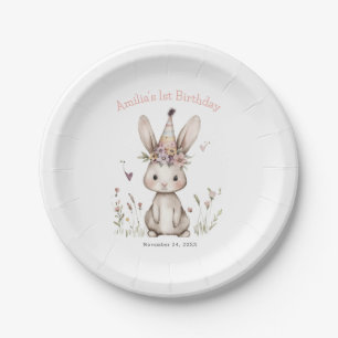 Some Bunny is Turning One Cute 1st Birthday Party Paper Plate