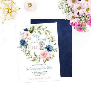 Some Bunny is Turning One Easter First Birthday Invitation