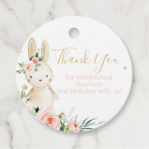 Some Bunny is Turning One First Birthday Favour Tags