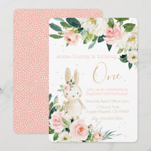 Some Bunny is Turning One First Birthday Invitation