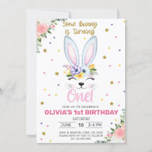 Some bunny is turning one girl invite. invitation