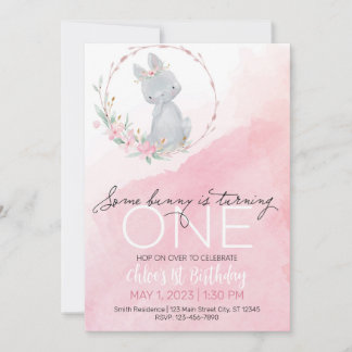 Some Bunny is Turning One Invitation
