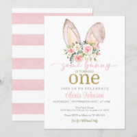 Some Bunny is Turning ONE Invitation - Bunny Ears
