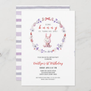 Some Bunny Is Turning One, Spring 1st Birthday Invitation