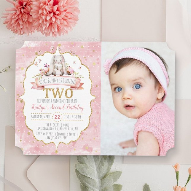 Some Bunny is Turning Two 2nd Birthday Invitations (Creator Uploaded)