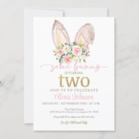 Some Bunny is Turning TWO Invitation - Bunny Ears