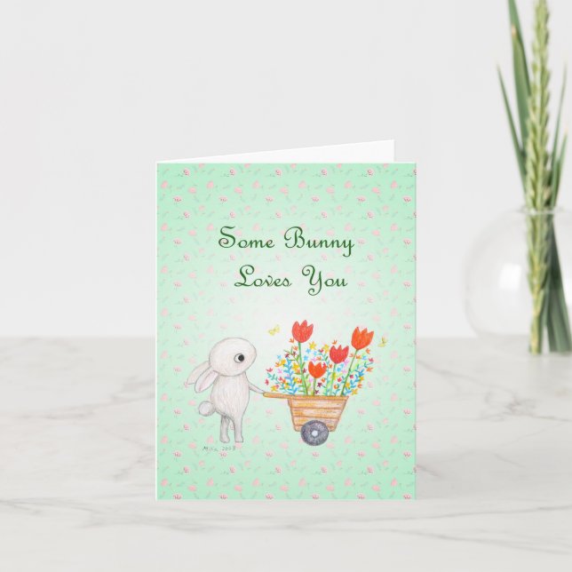 Some Bunny Lover You Cute Bunny Rabbit Love you  Card (Front)