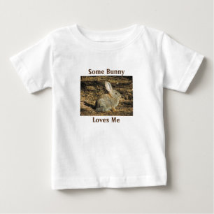 Some Bunny Loves Me Adorable Brown Rabbit Photo Baby T-Shirt
