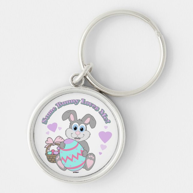 Some Bunny Loves Me! Easter Bunny Key Ring (Front)