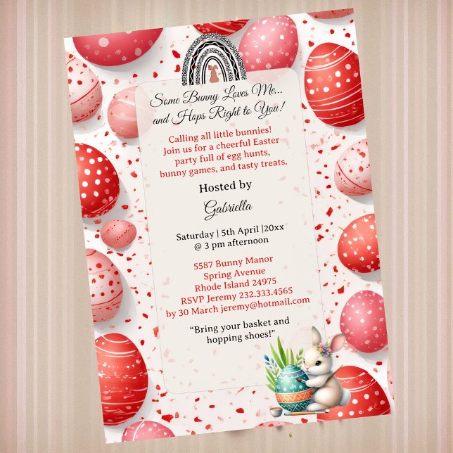 Some Bunny Loves Me Egg Hunt Little Kids Spring  Invitation (Some Bunny Loves Me Egg Hunt Little Kids Spring Invitation)