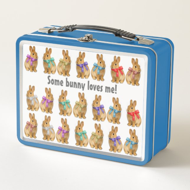 Some bunny loves me! metal lunch box (Front)
