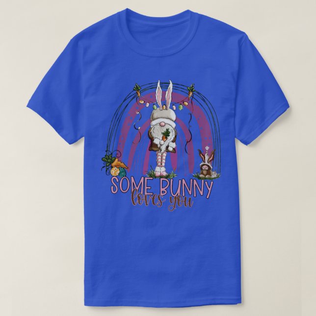 Some Bunny Loves You Bunny Rainbow Christian Easte T-Shirt (Design Front)