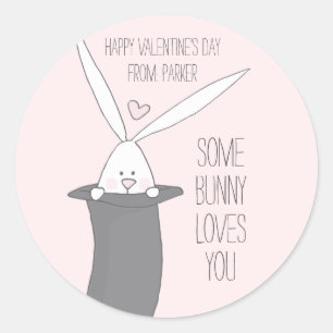 Some Bunny Loves You - Cute Classroom Valentines  Classic Round Sticker