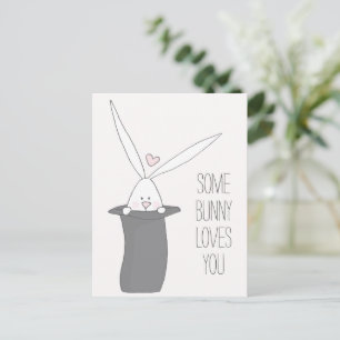 Some Bunny Loves You - Cute Classroom Valentines Postcard