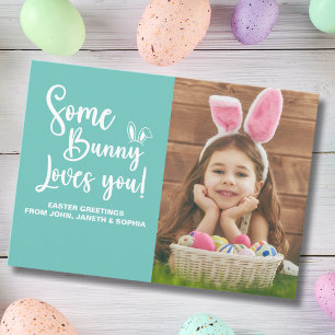 Some Bunny Loves You Cute Easter Photo Invitation