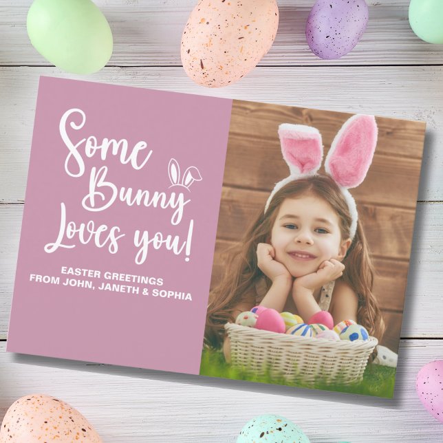 Some Bunny Loves You Cute Easter Photo Invitation (Creator Uploaded)