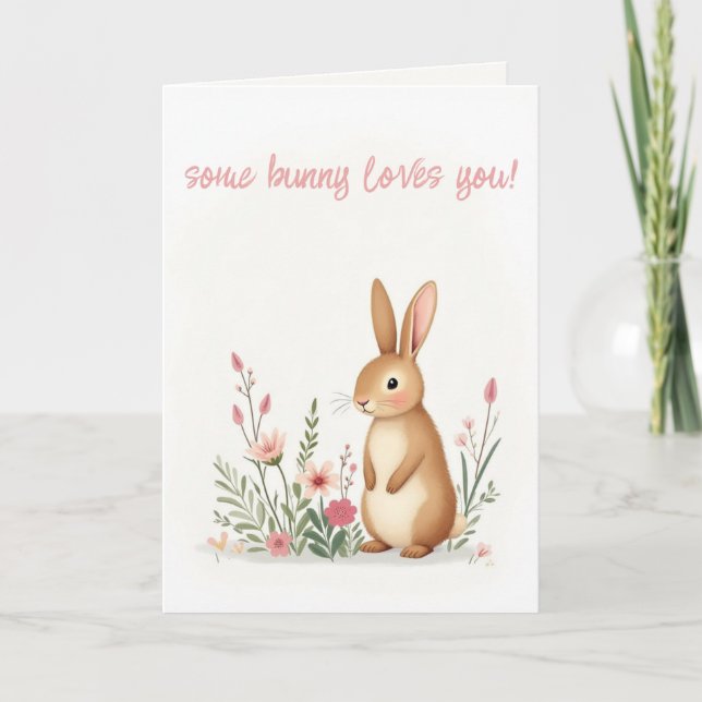 Some Bunny Loves You Happy Easter Photo Card (Front)