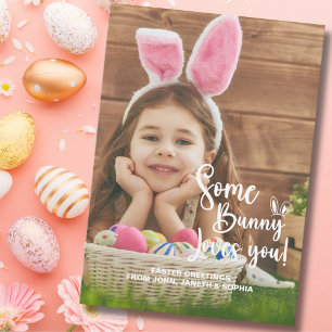 Some Bunny Loves You Leaving Happy Photo Invitation
