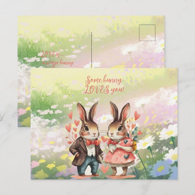 Some Bunny Loves You Mr. & Mrs. Postcard (Front/Back)