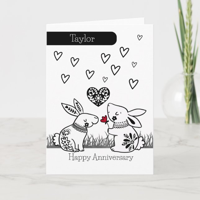 Some Bunny Loves You Personalised Anniversary Card (Front)