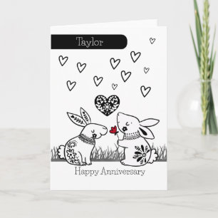 Some Bunny Loves You Personalised Anniversary Card
