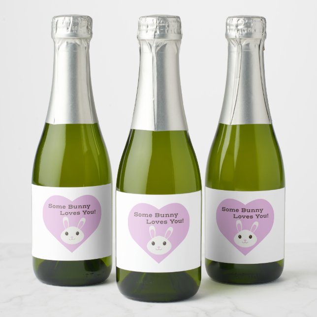 Some Bunny Loves You  Sparkling Wine Label (Bottles)