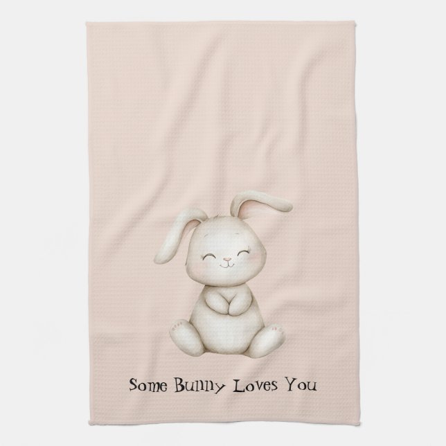 Some Bunny Loves You Tea Towel (Vertical)