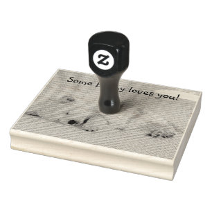 some bunny loves you text rubber stamp