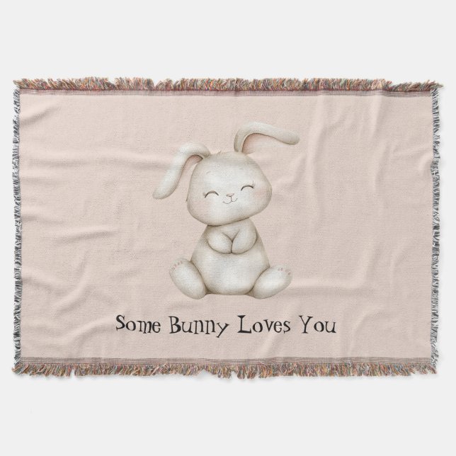 Some Bunny Loves You Throw Blanket (Front)
