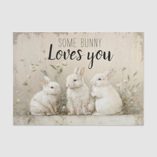Some Bunny Loves You Tissue Paper (Front)