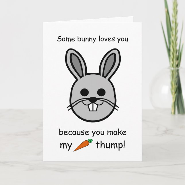 Some Bunny Loves You, Valentine's Day Rabbit Card (Front)