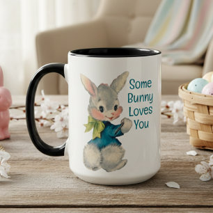 Some Bunny Loves You Vintage Bunny Rabbit Easter Mug