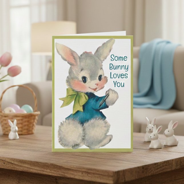 Some Bunny Loves You Vintage Retro Easter Card (Some Bunny Loves You Vintage Retro Easter Card)