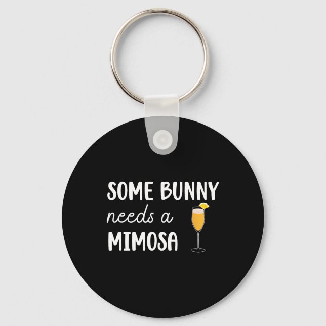 Some Bunny Needs A Mimosa Funny Men Women Easter  Key Ring (Front)