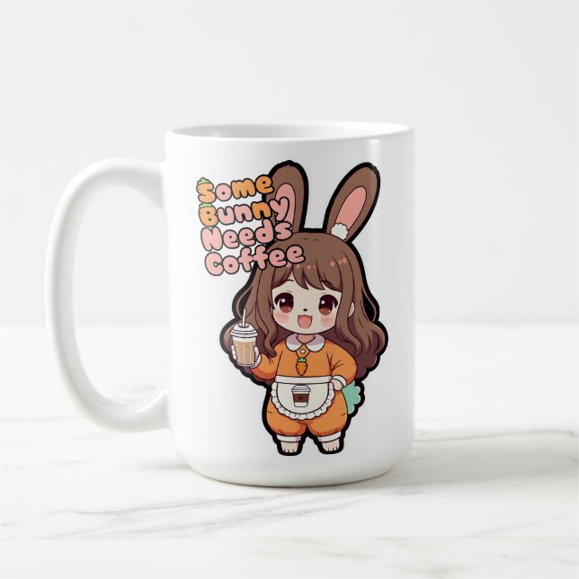 Some Bunny Needs Coffee Coffee Mug (Left)