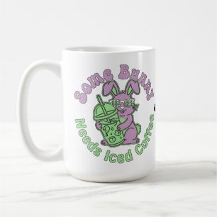  Some Bunny Needs Iced Coffee Retro Spring Easter  Mug
