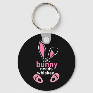 Some Bunny Needs Whiskey Key Ring