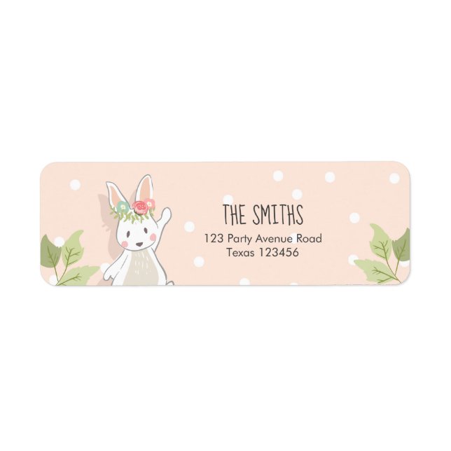 Some Bunny Return Address Labels Easter Pink Girl (Front)