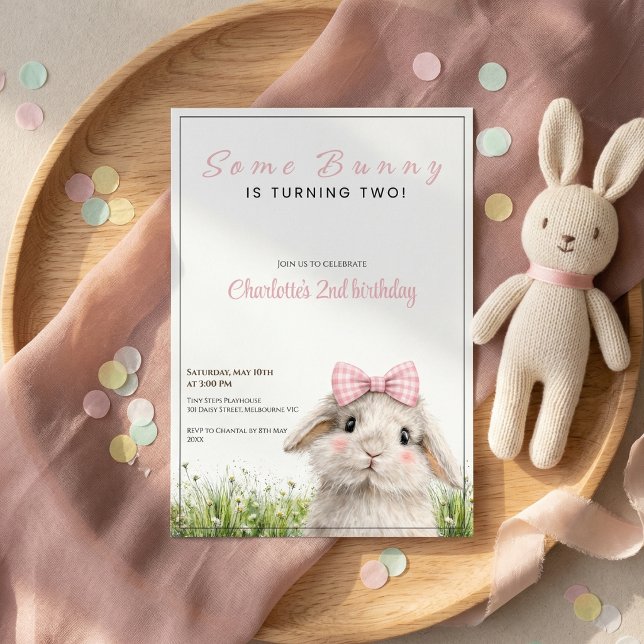 Some Bunny Second Birthday  Invitation (Creator Uploaded)