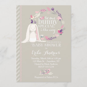 Some Bunny Special Baby Shower Invitation (grey)