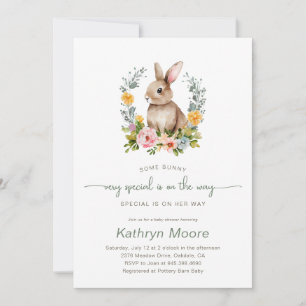 Some Bunny Special Floral baby shower Invitation
